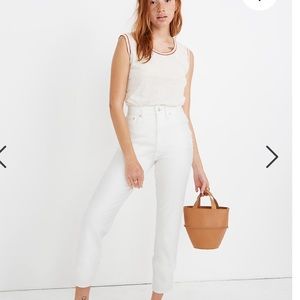 Madewell white crop jeans